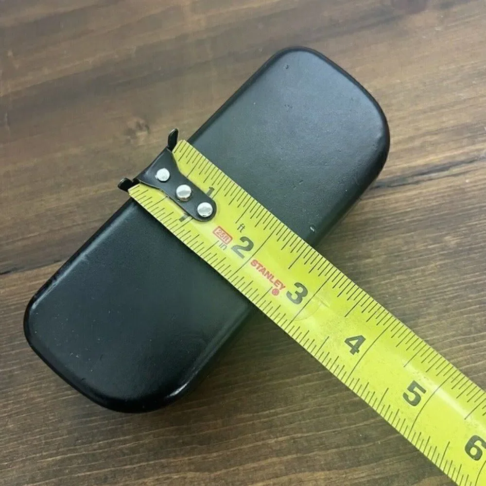 Coach New York Black Leather Hard Clamshell EyeGlass Case Holder Sunglasses